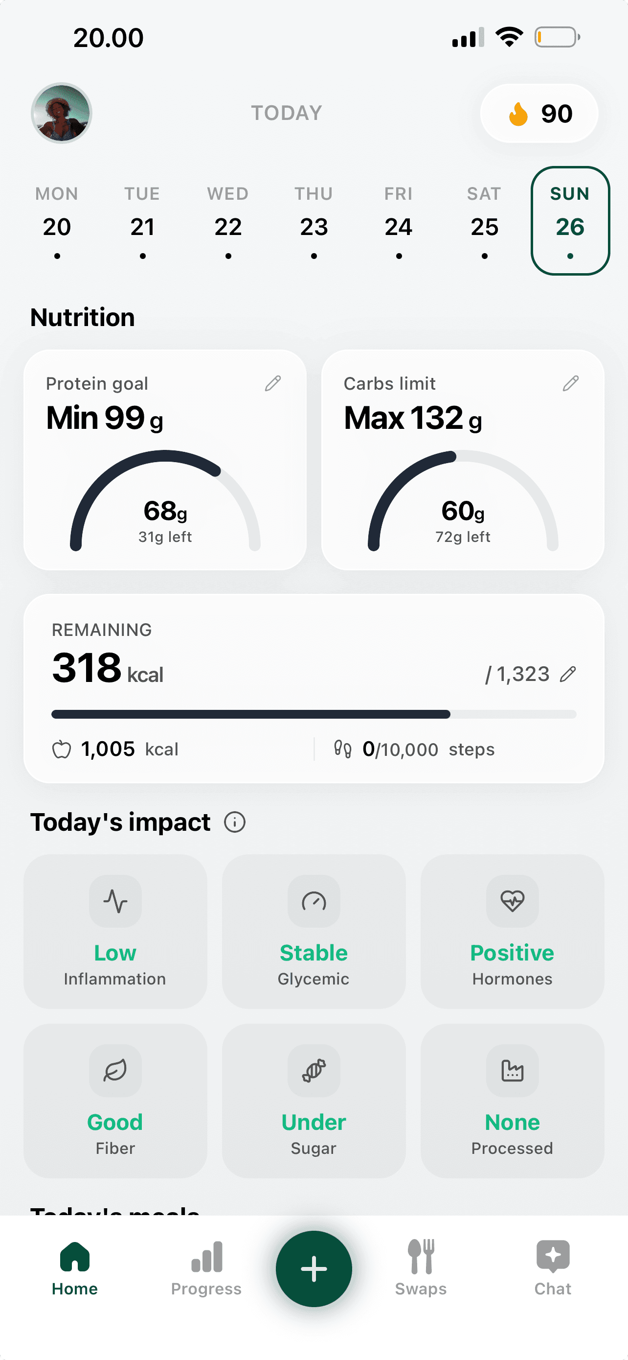 Balance app dashboard